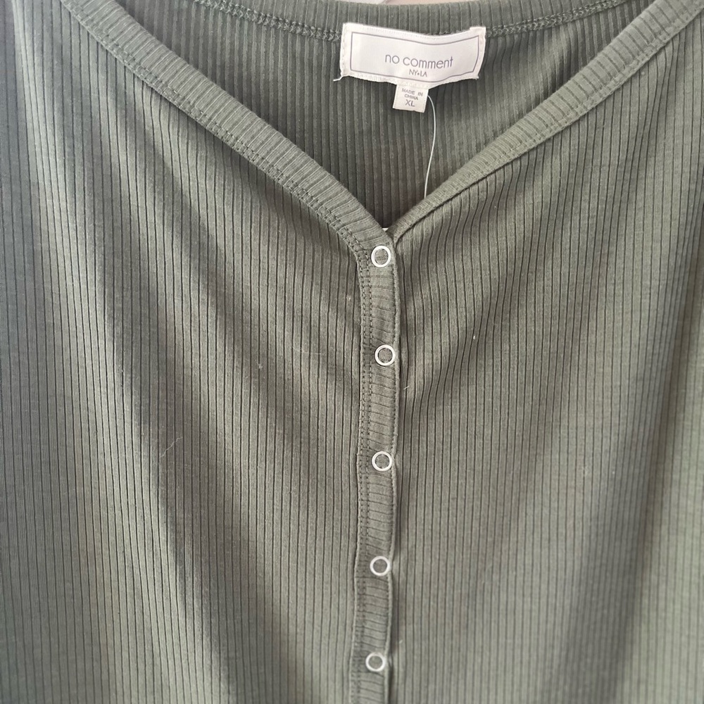 Green Ribbed Dress - Picture 2 of 5